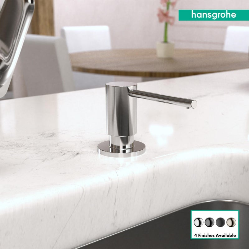 hansgrohe Bath and Kitchen Sink Soap Dispenser, Focus 3-inch, Modern Soap Dispenser in Chrome, 40438001 - Image 3